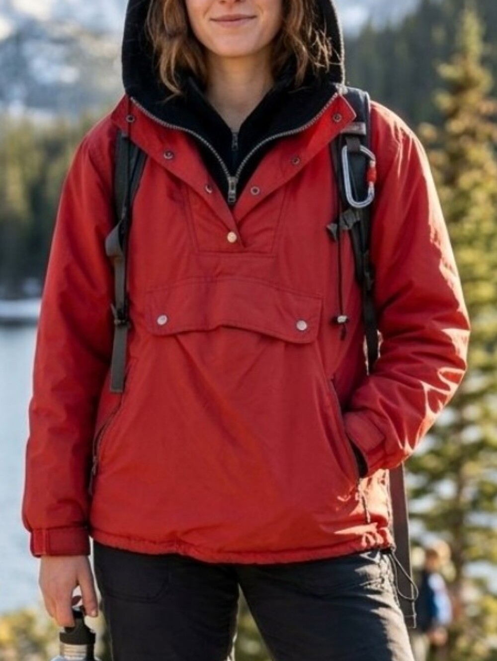 Limited Outdoors Big Air Pullover Red Hooded Kangaroo Pouch Jacket Windbreaker